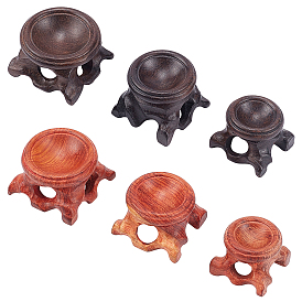 6Pcs 3 Style Wood Crystal Ball Display Pedestal