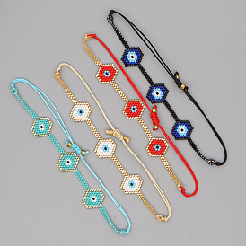 Turkish Blue Eye Beaded Bracelet - Handmade Ethnic Jewelry for Women