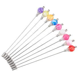 9шт 9цвета латунные акриловые булавки для килта для женщин, платина