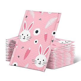 Rectangle Rabbit Kraft Paper Bubble Mailers, Self-Seal Bubble Padded Envelopes, Mailing Envelopes for Packaging