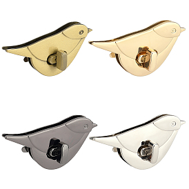 4pcs 4 couleurs fermoirs de sac à main en alliage de zinc à verrouillage par torsion, oiseau/pigeon de la paix, pour les accessoires de quincaillerie de sac à main de bricolage