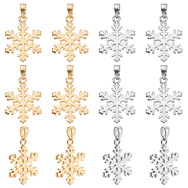 12 шт. 2 цвета латунные подвески, снежинка