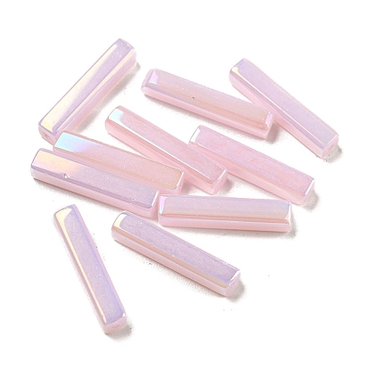 Electroplate Glass Beads, Faceted, Rectangle