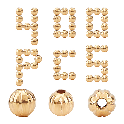 400Pcs Brass Beads, Long-Lasting Plated, Pumpkin