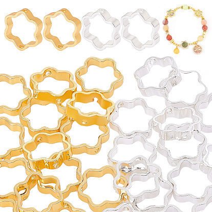 40шт 2 цвета стойка покрытие латунные бусины рамки, долговечный, цветок