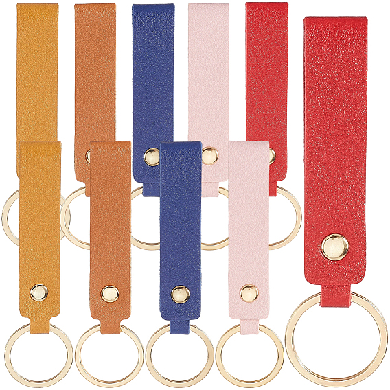 10 шт. 5 цвета брелок из искусственной кожи с железной петлей для ремня для ключей
