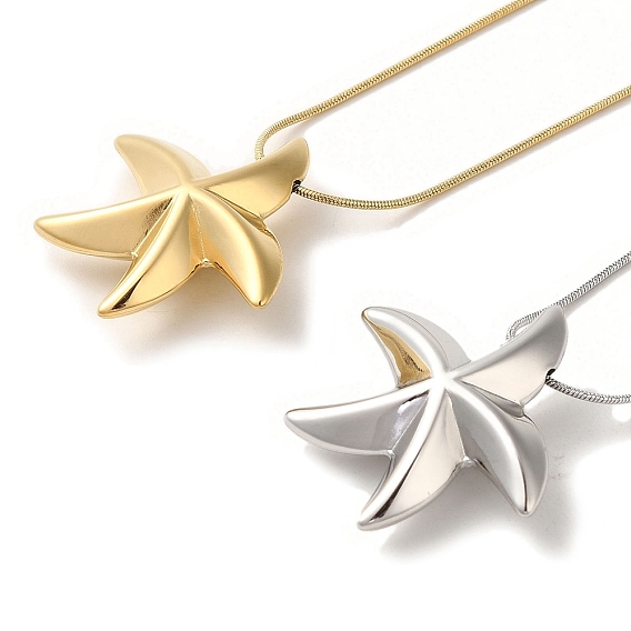 Вакуумное покрытие pvd 304 ожерелья из нержавеющей стали в виде змейки, морские звезды кулон ожерелья