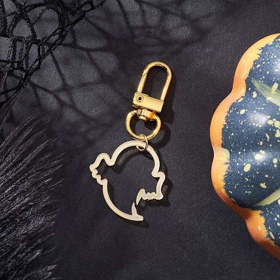 Подвесные украшения в виде привидения из акрила, с поворотными застежками сплава