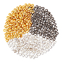 450 Stk. 3 Farben Messing-Distanzperlen, cadmiumfrei und bleifrei, Rondell