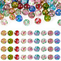 54шт. 9 цвета, бусины ручной работы из золотистого песка, нити из стекла, изготовленные методом лэмпворк, круглая с цветком