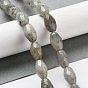 Natural Labradorite Beads Strands, Faceted Rice
