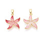 Латунь с эмалевыми подвесками, прелести морская звезда, реальный 18 k позолоченный