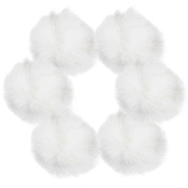 Handmade Faux Rabbit Fur Pom Pom Ball Covered Pendants, Fuzzy Bunny Hair Balls Charm, with Elastic Fiber