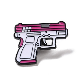 Gun Enamel Pin, Creative Alloy Badge for Backpack Clothing, Electrophoresis Black