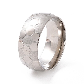 201 bague en acier inoxydable à motif hexagonal pour femme