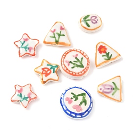 Цветочная тема фарфоровые бусины ручной работы