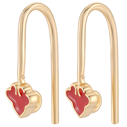 20 шт латунные серьги крючки, с горизонтальной петлей и эмалью