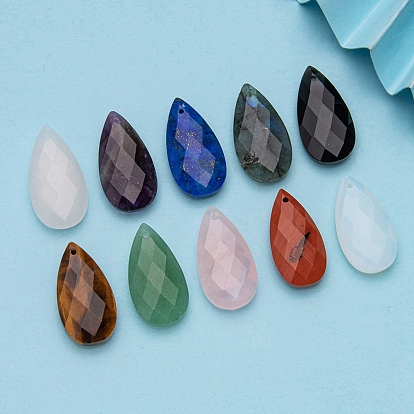 Подвески из натурального или синтетического камня, слеза, граненые