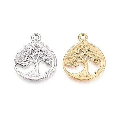 304 каплевидная форма из нержавеющей стали с подвесками в виде дерева жизни, ионное покрытие (ip)