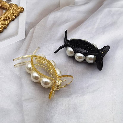 Pearl Hair Clip for Girls with Shark Clip - Bathing, Hairstyling, Headwear.