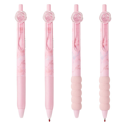 4Ensembles de stylos en plastique en forme de rose