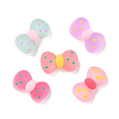Cabochons en résine givrée translucide, imitation gelée, bowknot