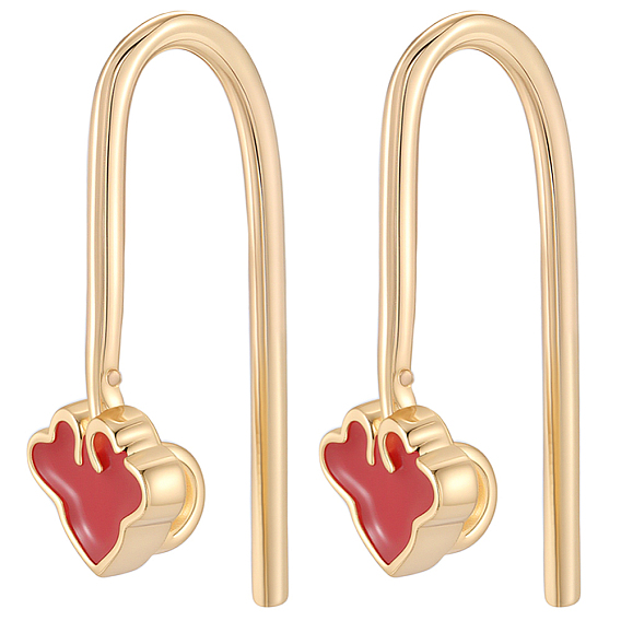 20 шт латунные серьги крючки, с горизонтальной петлей и эмалью