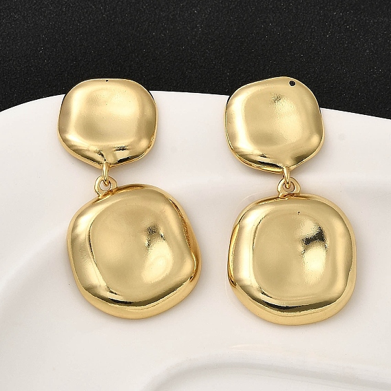 Квадратные латунные серьги-гвоздики, долговечный, стойки покрытие, без свинца и без кадмия