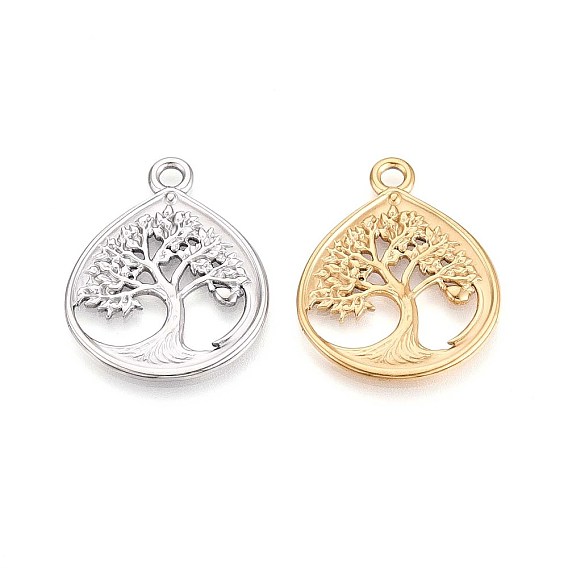 304 каплевидная форма из нержавеющей стали с подвесками в виде дерева жизни, ионное покрытие (ip)