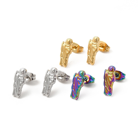 304 серьги-гвоздики из нержавеющей стали для женщин