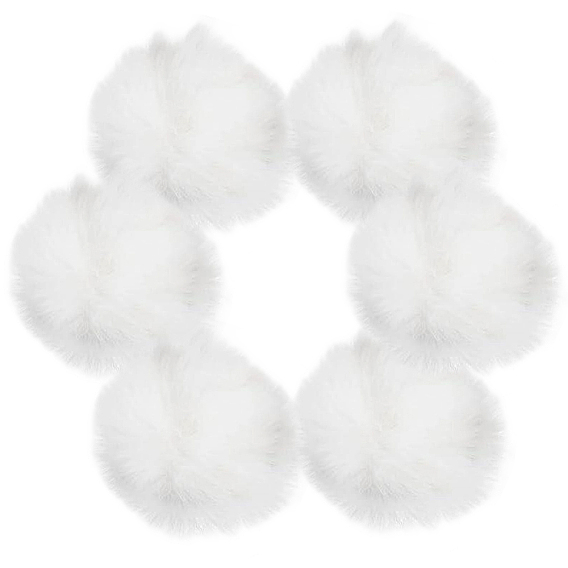 Handmade Faux Rabbit Fur Pom Pom Ball Covered Pendants, Fuzzy Bunny Hair Balls Charm, with Elastic Fiber