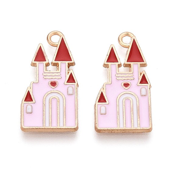 Подвески из сплава и эмали, замок, без кадмия и без свинца, золотой свет