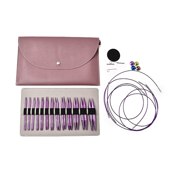 Наборы для вязания своими руками, включают в себя сумки из искусственной кожи, алюминий крючки, стальной проволоки, штифты и трубки из нержавеющей стали, пластиковая прокладка, алюминиевый колпачок