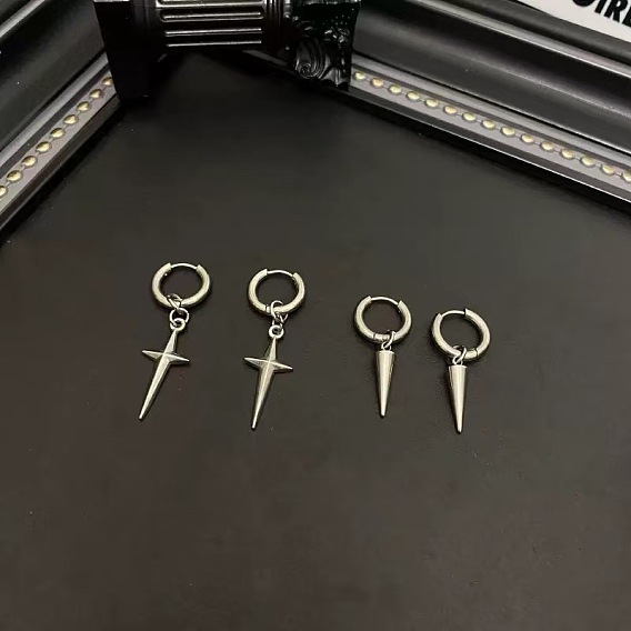 Серьги из 304 нержавеющей стали, цвет нержавеющей стали