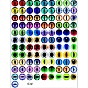 Printed Transparent Glass Cabochons, Half Round with Eye Pattern