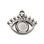 304 Stainless Steel Pendant Cabochon Settings, Evil Eye