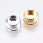 Brass Bead Cabochon Settings, Flat Round, Slide Charms