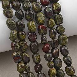 Natural Dragon Blood Beads Strands, Tumbled Stone, Nuggets