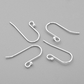 Sterling Silver Earring Hooks, with Horizontal Loops