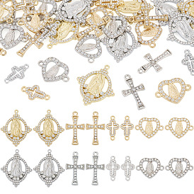 40шт. 8 стили, сплав, кристаллы, стразы, соединительные подвески и шармы, шармы и кулоны, дева и крест, разнообразные
