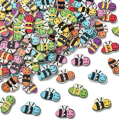 2-луночные пуговицы из дерева, Пчелы