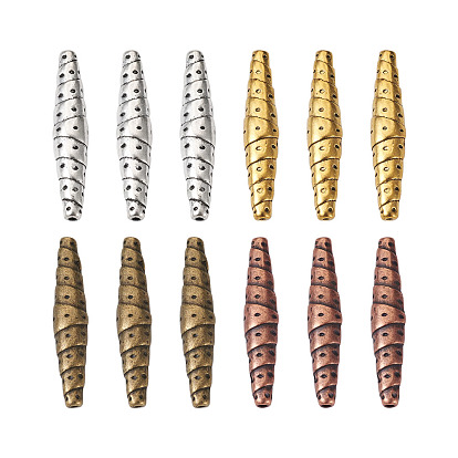 Сплавочные овальные бусины тибетского стиля , без свинца и без кадмия, трубка