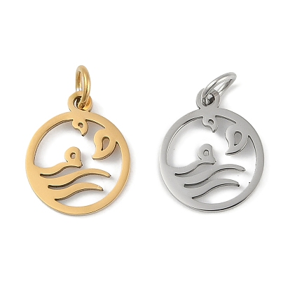 304 прелести нержавеющей стали, с целью перехода в кольце, лазерная резка, плоский круглый с волнистыми подвесками