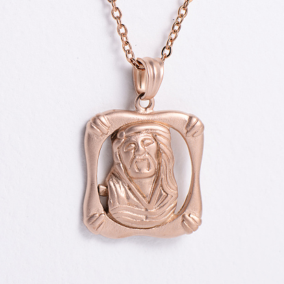 Винтажные панк религиозные ожерелья из нержавеющей стали с подвеской Иисус для мужчин и женщин