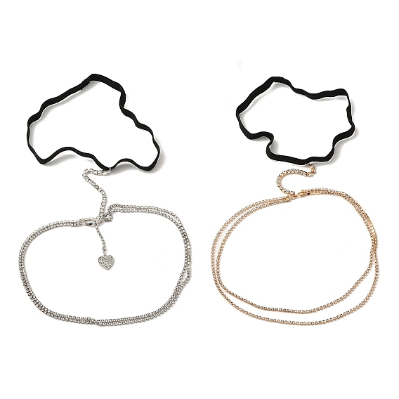 Цепочка на бедро из сплава с кисточками и кристаллами и стразами