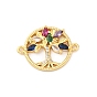 Шармы-соединители из латуни с микропаве из кубического циркония, без кадмия и без свинца, Древо жизни