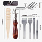 High Carbon Steel Leather Crafting Tools, with Wood, Leather Working Tools Kit, for Stitching Punching Cutting Sewing Leather Craft Making