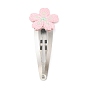 Polyester Embroidered Flower Snap Hair Clips, with Iron Clips, Hair Accessories for Girl