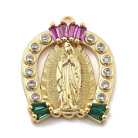 Латунные микро проложить кубического циркония подвески, прелести девы марии, без свинца и без кадмия, долговечный