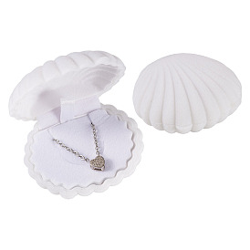 Shell Shaped Velvet Jewelry Storage Boxes, Jewelry Gift Case for Earrings Pendants Rings
